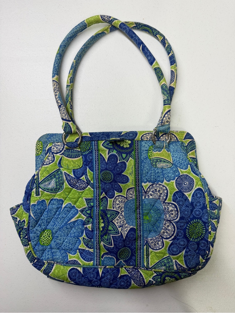Vera Bradley Limeโs Up Frame Bag 12299-123 Retired Quilted Shoulder Purse